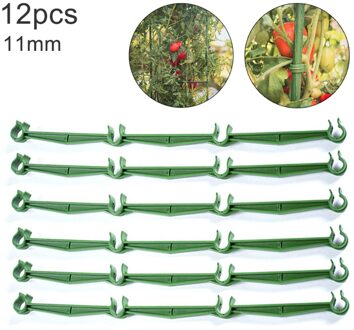 12Pcs Tuin Herbruikbare Uitbreidbaar Latwerk Connectors Gereedschap Tomaat Kooien Arm Verstelbare Plastic Groente Drijfstang B1 11mm 30cm