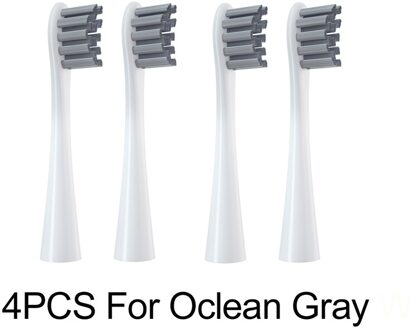 12Pcs Vervangen Opzetborstel Nozzles Voor Oclean X Pro/ X/Zi/F1/Air 2/een/Se Sonic Elektrische Tandenborstel Diepe Reiniging Hoofden 4stk grijs