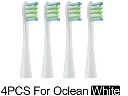 12Pcs Vervangen Opzetborstel Nozzles Voor Oclean X Pro/ X/Zi/F1/Air 2/een/Se Sonic Elektrische Tandenborstel Diepe Reiniging Hoofden 4stk wit