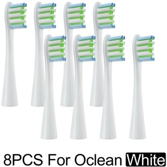 12Pcs Vervangen Opzetborstel Nozzles Voor Oclean X Pro/ X/Zi/F1/Air 2/een/Se Sonic Elektrische Tandenborstel Diepe Reiniging Hoofden 8stk wit