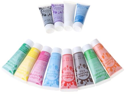 12Pcs Wasbare Graffiti Vinger Schilderen Verven Voor Jongens Meisjes Kids Kinderen Schoolbenodigdheden