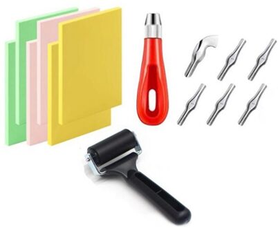 12Pcs Zachte Rubberen Carving Blokken Kit, Komt Voor Inkt Verf Blok Stempelen, printmaking Behang En Arts & Crafts