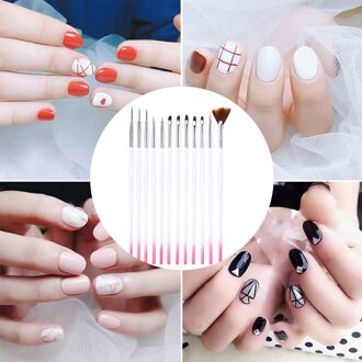 12Polish Schilderij Tekening Pen Manicure Nagels Tips Gereedschap Kit Voor Gradiënt Voor Gel Nagellak Schilderij Tekening