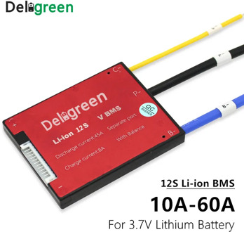 12S 20A 30A 40A 50A 60A 36V PCM/PCB/BMS Separete port for 3.7V LiNCM battery pack 18650 Lithion Ion with balance MAX 4.2V 50.4V