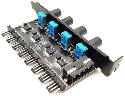 12V 1 Tot 3 8 Manier 4Pin 3Pin Knop Regulator Praktische Installeren Splitter Koelventilator Hub Universele Snelheid controller Computer 8manier 4D 4Knob