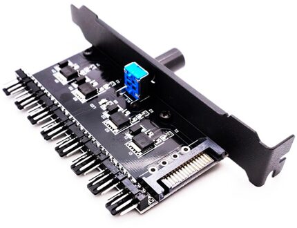 12V 1 Tot 3 8 Manier 4Pin 3Pin Knop Regulator Praktische Installeren Splitter Koelventilator Hub Universele Snelheid controller Computer 8manier SATA 1Knob