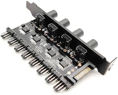 12V 1 Tot 3 8 Manier 4Pin 3Pin Knop Regulator Praktische Installeren Splitter Koelventilator Hub Universele Snelheid controller Computer 8manier SATA 4Knob