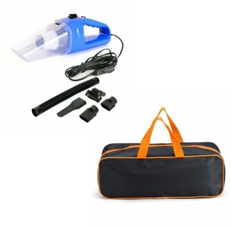 12V 120W Draagbare Handheld Vacuüm Zwarte Auto Stofzuiger Dc Cleaner Nat Droog Dual Gebruik Auto Vacuüm Hoge krachtige Auto Vacuüm blauw en zak