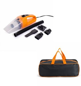 12V 120W Draagbare Handheld Vacuüm Zwarte Auto Stofzuiger Dc Cleaner Nat Droog Dual Gebruik Auto Vacuüm Hoge krachtige Auto Vacuüm oranje en zak