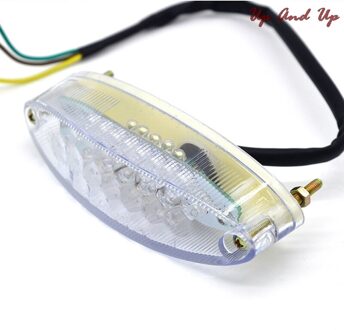 12V 12Cm X 3.5Cm Motorcycle Bike Rear Tailstop Rood Licht Lamp Voor Crossmotor Achterlicht Achterlicht remmen Licht doorzichtig