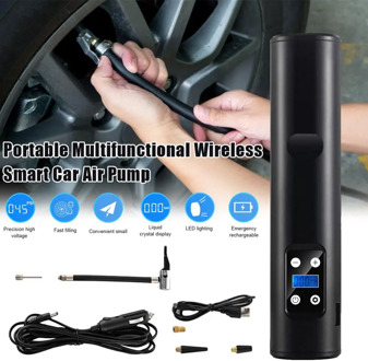 12v 150psi Car Wireless Air Pump Car Air Pump Air Compressor Electric Air Pump USB LCD Display Portable Tire Inflator for Bicycl