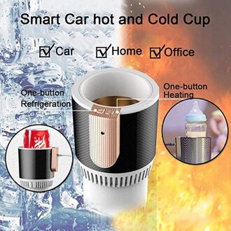 12V 2-In-1 Auto Warmer Koeler Cup Smart Auto Mok Perfecte Auto Glashouder Voor Reizen road Tripper Home Auto Kleine Koelkast wit
