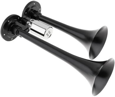 12V/24V 178DB Universele Super Loud Black Dual Trompet Air Horn Voor Cars Trucks Boten