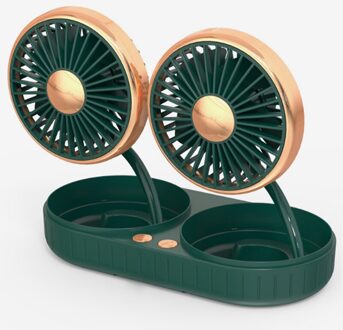 12V 24V 360 Graden Alle-Ronde Verstelbare Car Auto Air Cooling Dual Head Ventilator Laag Geluidsniveau Auto auto Cooler Ventilator Auto Fan Accessoires dubbele hoofd goud