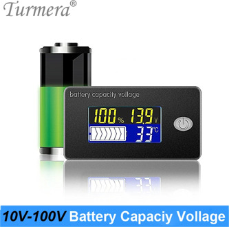 12V 24V 36V 48V 60V 72V 100V Li-ion Lifepo4 Lead acid Battery Capacity Indicator Display LCD Voltmeter Temperature Meter Tester