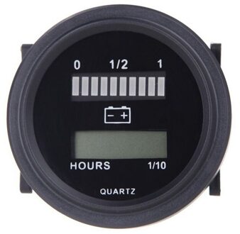 12V/24V/36V/48V/72V Led Digitale Batterij Status Lading Indicator met Urenteller Gauge Zwart