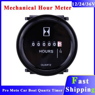 12V/24V/36V Urenteller Voor Marine Boot Motor 2 "Ronde Waterdichte Gauge Moto auto Mechanische Urenteller Teller Quartz Timer