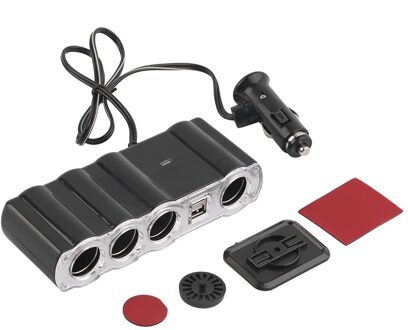 12V - 24V 4 Manier Multi Socket Autolader Voertuig Auto Sigarettenaansteker Splitter & Dual usb-poorten Plug Adapter