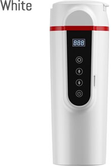 12V/24V 420Ml Rvs Auto Verwarming Cup Elektrische Water Cup 120W Lcd Display Temperatuur thermosfles Koffie Kettle wit