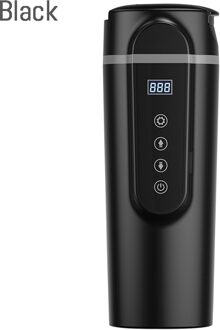 12V/24V 420Ml Rvs Auto Verwarming Cup Elektrische Water Cup 120W Lcd Display Temperatuur thermosfles Koffie Kettle zwart