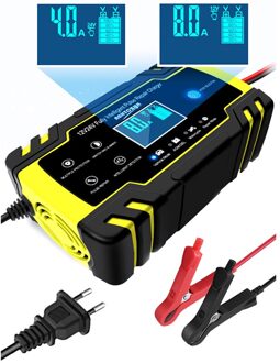 12V-24V Auto Acculaders 8A Volledige Automatische Batterij-Opladers Digitale Lcd Display Power Puls Reparatie laders Nat Droog Lood-zuur US plug