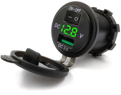 12V-24V Auto Motorfiets Sigarettenaansteker Usb Lader 5V 3.1A Voor Motorfiets Boot Auto Adapter Led digitale Display Voertuigen groen