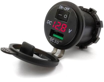 12V-24V Auto Motorfiets Sigarettenaansteker Usb Lader 5V 3.1A Voor Motorfiets Boot Auto Adapter Led digitale Display Voertuigen Rood
