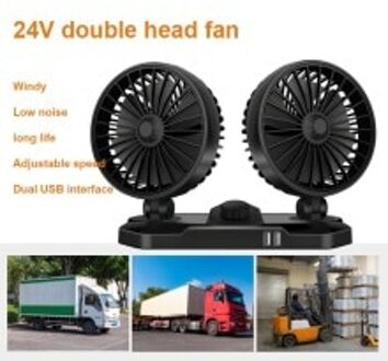 12V/24V Auto Ventilator 360 Graden Rotatie Abs Verstelbare Black Double Headed wit