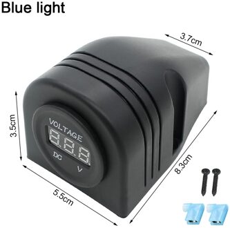 12V 24V Auto Voltmeter 3 Kleuren Licht Led Digitale Display Tent Vorm Vehicle Voltage Gauge Voltmeter Voor Auto rv Bus Vervanging blauw licht
