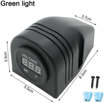 12V 24V Auto Voltmeter 3 Kleuren Licht Led Digitale Display Tent Vorm Vehicle Voltage Gauge Voltmeter Voor Auto rv Bus Vervanging groen licht