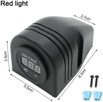 12V 24V Auto Voltmeter 3 Kleuren Licht Led Digitale Display Tent Vorm Vehicle Voltage Gauge Voltmeter Voor Auto rv Bus Vervanging rood licht