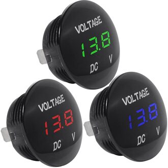 12V-24V Dc Voltmeter Auto Monitor Motorfiets Led Rode Waterdichte Voltmeter