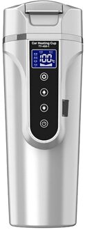 12V 24V Draagbare Auto Verwarming Cup Roestvrijstalen Cup Warmer Auto Waterkoker Koffie Mok Lcd Display Temperatuur