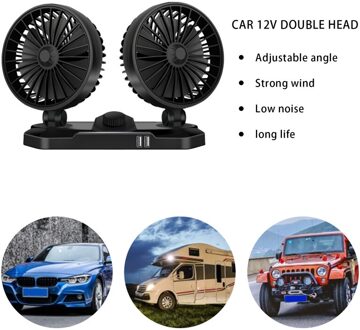 12V/24V Dual/Single Hoofd 360 Graden Verstelbare Auto Fan Koeler Duurzaam Cooler Fan Auto Air airconditioning Auto Cooling Swing Fan 12V dubbele