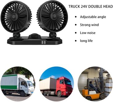 12V/24V Dual/Single Hoofd 360 Graden Verstelbare Auto Fan Koeler Duurzaam Cooler Fan Auto Air airconditioning Auto Cooling Swing Fan 24V dubbele