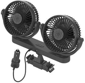 12V 24V Elektrische Auto Ventilator 360 Graden Draaibaar 3 Speed Dual Hoofd Auto Auto Cooling Fan Lucht Met 5V Usb Charger Cellphone