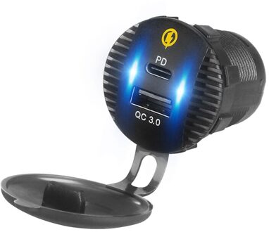 12V 24V QC3.0 Usb 18W Type C Pd Snelle Autolader Voor Suv Auto Boot Marine N0HC