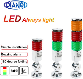12V 24V Safety Stack Lamp Red Green LED Industrial Tower Signal Light LTA Sliver indicator light Always light