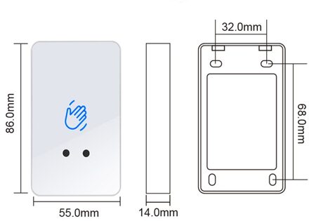 12V 24V Touchless Infrarood Sensor Exit Deur Schakelaar Toegangscontrole Deur Exit Vertraging verstelbare XM-T6A-W