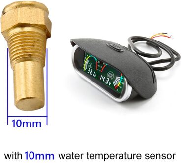 12V 24V Universele Lcd Auto Digitale Gauge 2 In1 Water Temp Gauge Voltmeter Met M10 Temperatuursensor van Ru Magazijn