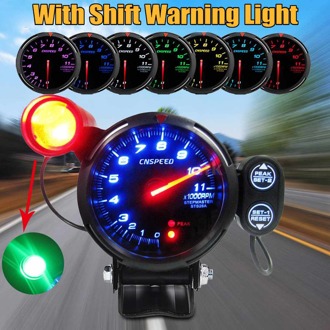 12V 3.75 "7 Kleuren Professionele Led Rpm Toerenteller Digitale Tacho Gauge Meter Toerenteller Met Shift Light & Stepping motor Rpm