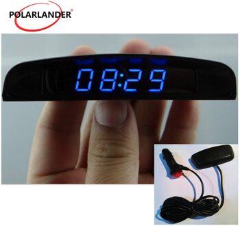 12V 3 In 1 Interieur Temperatuur Meter Voltmeter Auto Elektronische Klok Auto Auto Digitale Led