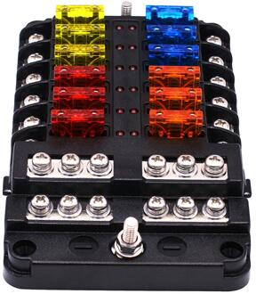 12V 32V 12 Way Blade Fuse Box Block Holder Led Indicator Circuit Auto Marine Waterdichte