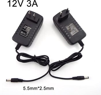12V 3A 5.5Mm * 2.5Mm Ac Dc 100V-240V Lader Adapter Voeding converter Voor Cctv Camera Led Strip Lamp ons aansluiten