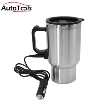 12V 450Ml Auto Verwarming Cup Rvs Elektrische Water Verwarmde Mok Waterkoker Reizen Mok Auto Kit