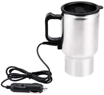 12V 450ML Draagbare Roestvrij Staal Cup Waterkoker Reizen Koffiemok Elektrische Auto Water Houden Warmer Waterkoker
