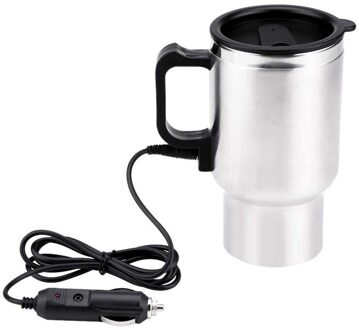 12V 450ML Draagbare Roestvrij Staal Cup Waterkoker Reizen Koffiemok Elektrische Auto Water Warm Houden Waterkoker