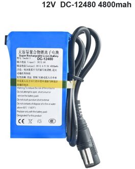 12V 4800Mah Oplaadbare Batterij DC-12480 Lithium Ion Polymeer Batterij + Dc Lader Voor Cctv Cam monitor