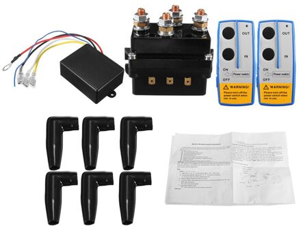 12V 500Amp Hd Elektrische Kaapstander Schakelaar Lier Solenoid Twin Draadloze Afstandsbediening Herstel 4x4