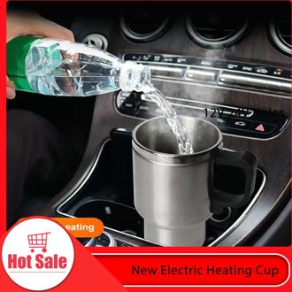 12V 500Ml Elektrische In-Auto Roestvrij Staal Reizen Verwarming Cup Auto Cup Universele Thermoskan Voor Meest auto Cup Houders